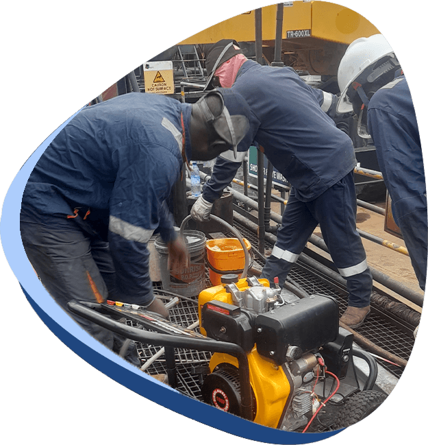 Folifod engineers working on industrial equipment in the field